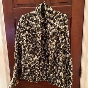 Bebe Chunky Knit Women's Sweater - Brown and White